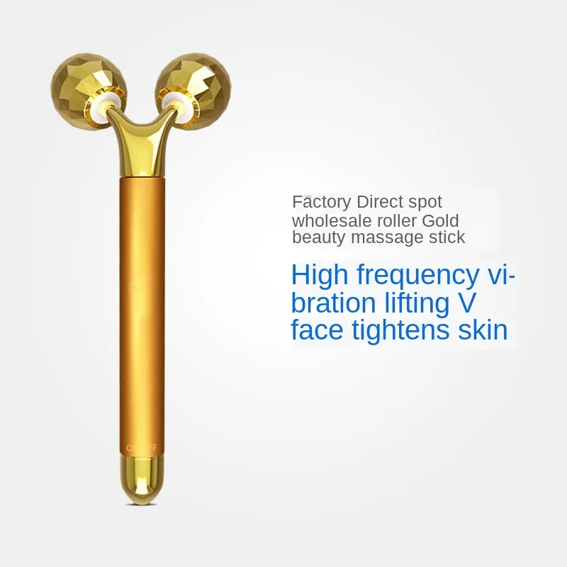 Новый массажер для лица Gold Stick 24K 3D роликовый с контролем полезный массажный ролик