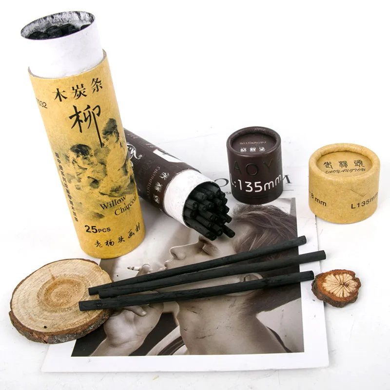 Уголь, брусок хлопок ива баров тонкий эскиз карандаши для рисования специальный уголь стержень китайская живопись канцелярские творческие принадлежности