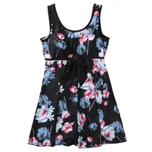 Горячая весна мать купальник среднего возраста и пожилых людей консервативное платье-живот покрытие плюс-размер купальник