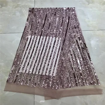 

Nigerian Lace Fabrics 5yard 3D Sequins lace fabric net lace fabric 2020 Sequins, green lace fabric for haute couture dress