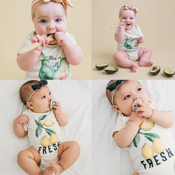 

Lemon Fresh/You're All I Avocado Wanted Baby Boys Girls Unisex Infant Summer Short Sleeve Bodysuits Casual Onesie Outfit