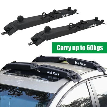 

2pcs Universal Roof Top With Storage Bag Transporting Outdoor Camping Car Luggage Rack Exterior Heavy Duty Fixed Cargo Carrier