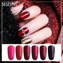 MIZHSE 18 пилка для ногтей лак розовый красный зеркальный матовый гель для ногтей УФ светодиодный лак для ногтей Лакированное Зеркало Эффект Щепка база требуется