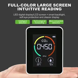 Moniteur de qualité de l'air domestique, thermohygromètre multifonctionnel, capteur Intelligent de Co2, moniteur numérique de Pollution de l'air domestique 