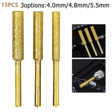 Affûteuse de scie à chaîne en diamant, affûteuse de fraise de scie à chaîne, affûteuse de perceuse pour aiguiseurs de scie électriques, 15 pièces, 4/4.8/5.5mm