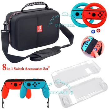 

Nintendos Nintendo Switch Accessories Bag Set Nitendo Handle Grips Soft Case Joycon Thumb Caps for Nintendo Switch Games
