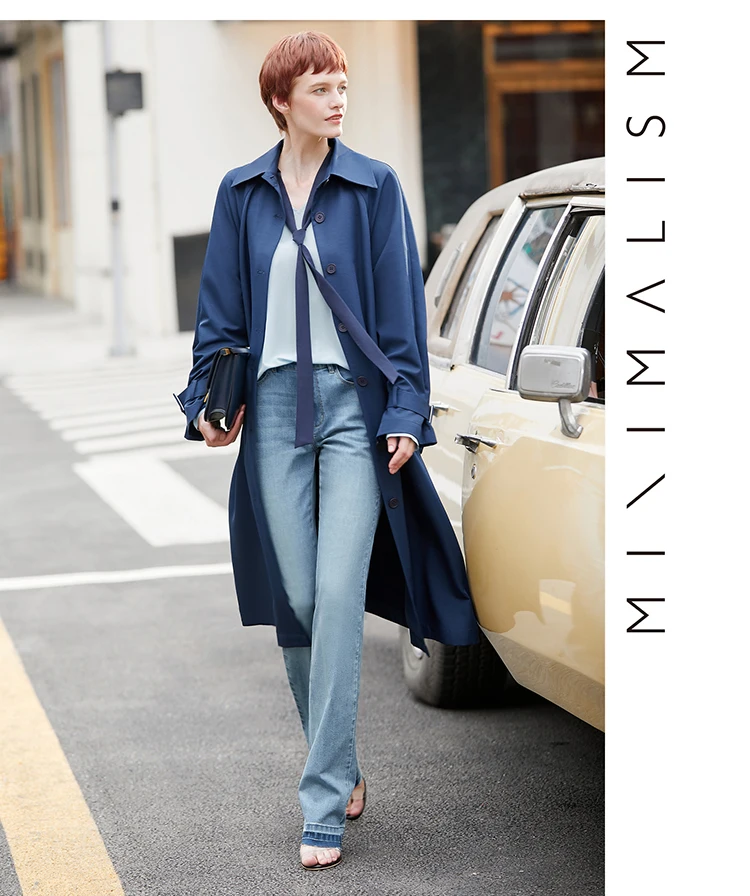 AMII Minimalism Summer Autumn Fashion Spliced Flare Women jeans Causal Cotton High Waist Ankel-length Female Jeans 12030139