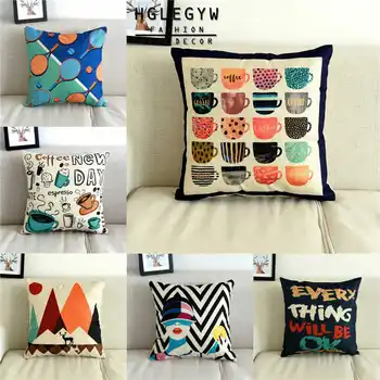 

Alphabet animal stripes Pillow Case Throw Pillowcase Soft Cotton Linen Printed Pillow Covers For Office Home Textile