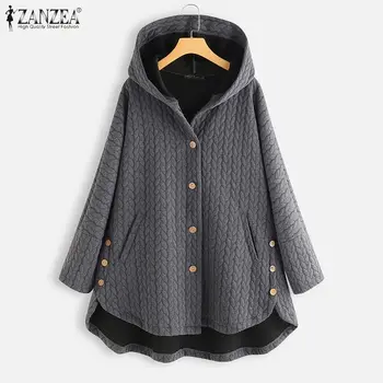 

Autumn Winter Long Sleeve Loose Outwear ZANZEA Women Hoodies Coats Vintage Hooded Fleece Jackets Casual Sweatshirt Coat Chaqueta