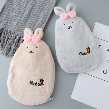 

Cartoon Rabbit Explosion-proof Plush Fabrics Hot Water Bottle Cover Warm Water Bag Removable Washable Hot Water Bottle Cover