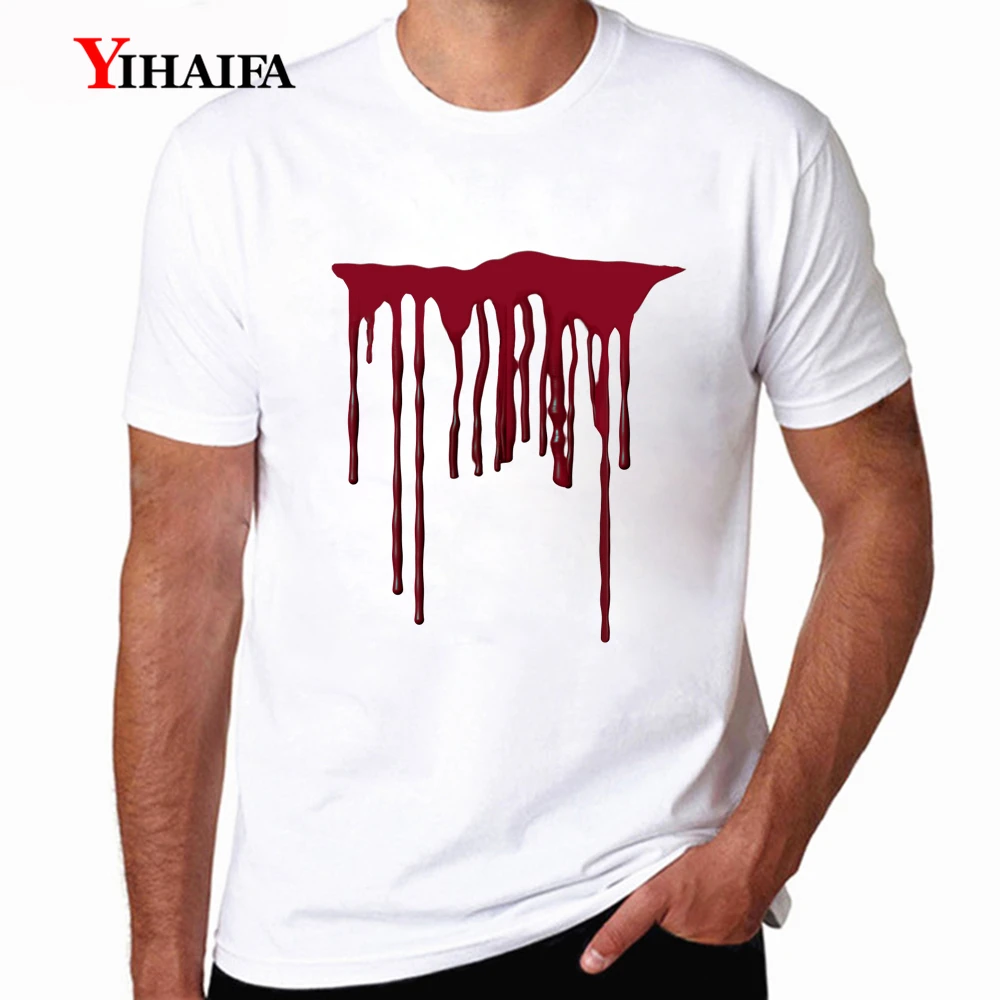 

Casual Mens Fashion T-Shirt Graphic Tees Creative Printed Tee Shirts Halloween Short Sleeve Streetwear White Tops