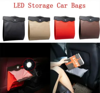 

Multi-function LED Light Car Chair Back Hanging Folding Storage Bag Garbage Bags