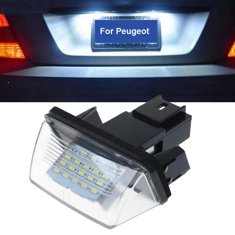 1PC 12V LED Car Auto License Plate Light Lamp For Peugeot 206 207 306