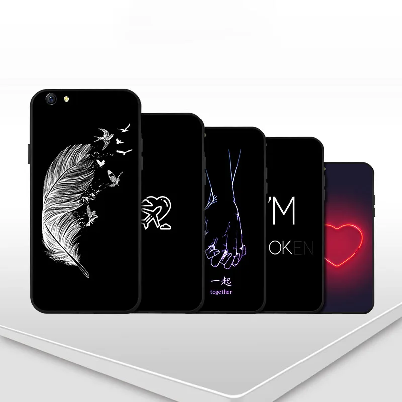 Окрашенный черный силиконовый чехол для OPPO F11 A9 R9 R9S R11 R11S Plus телефона R15 R17 Realme 1 2 3 PRO