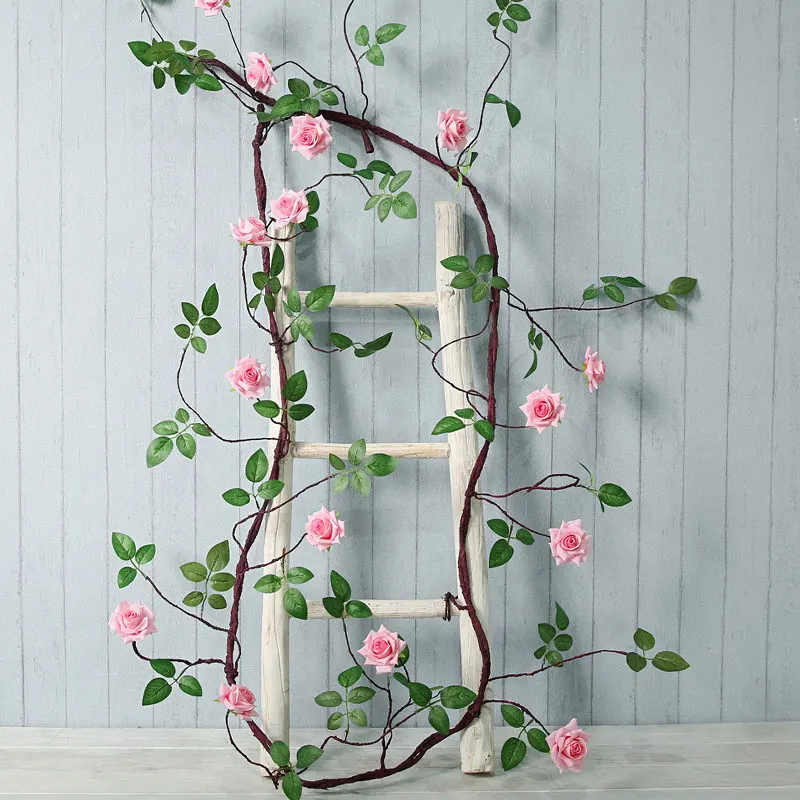 CHENCHENG, 1,5 м, искусственная Цветочная лоза, розы, искусственные шелковые магнолии, цветы для дома, свадьбы, украшение на стену, сиреневый цветок - Цвет: 05
