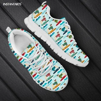 

INSTANTARTS Golden Retriever Dog Prints Shoes for Women Casual Lace Up Spring Style Footwear Boys Girls Cartoon Walk Sneakers