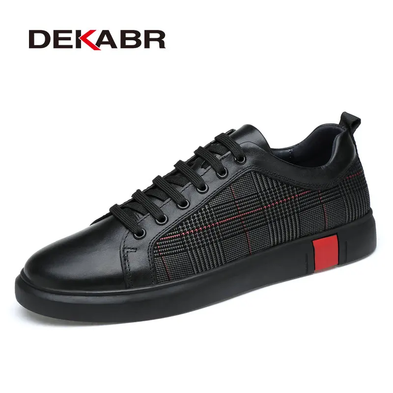 DEKABR/Лидер продаж; мужская повседневная обувь из спилка; дышащая мужская обувь на плоской подошве; легкие белые и черные кроссовки для прогулок для мужчин - Цвет: 06 Black