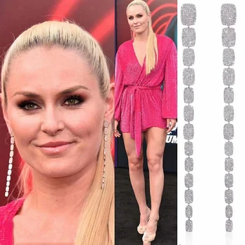 

GODKI 105mm Luxury Trendy Long Tassel Drop Dangle Earrings for Women Zircon CZ Crystal Earring Statement Jewelry Oorbellen 2019