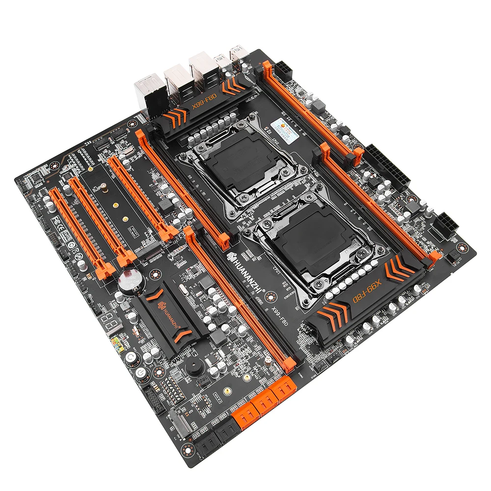 Материнская плата HUANANZHI X99 F8D Intel Dual CPU LGA 2011 3 E5 V3 V4 DDR4 RECC 256 ГБ M.2 NVME NGFF USB3.0|Материнские