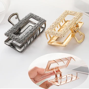 

WYBU Rose Gold Plated Metal Geomatric Hair Claw For Women Hair Jewelry Decoration For Hair Classic Black Gun Hair Clip Pin