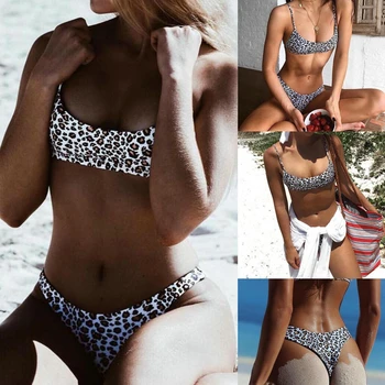 

Women Sexy Leopard Bikini Set High Cut Swimwear Summer Brazilian Bikinis Female Low Waist Bathing Suit Beachwear New Swimsuit
