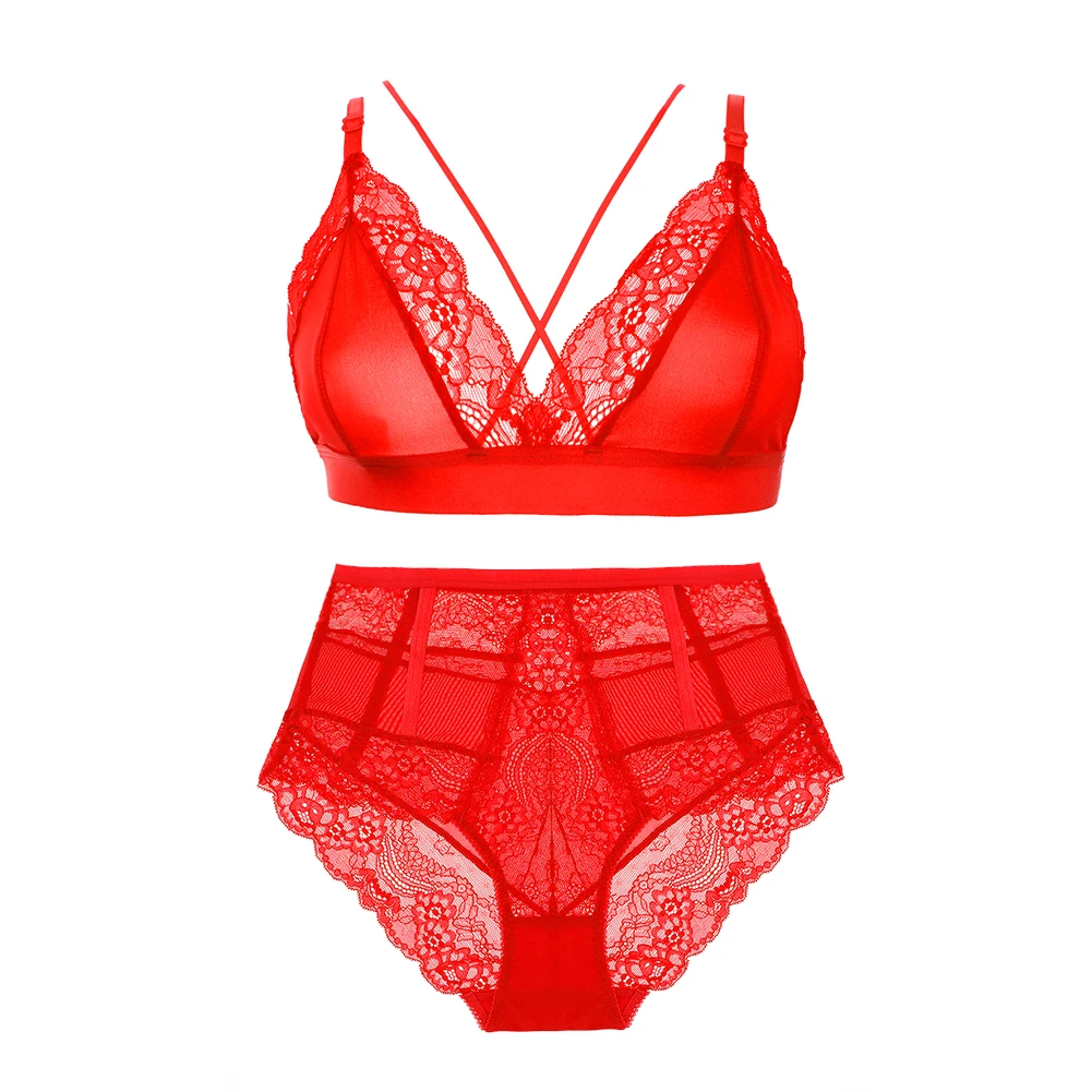 sexy bra set Varsbaby Sexy Lace Red Color Christmas Underwear New Year Bra Set For Women calvin klein underwear set