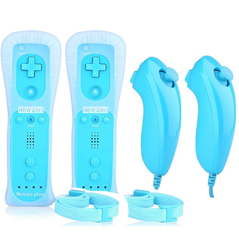 2Pcs Telecomando Motion Plus Integrato Per Console Remota Wii Con Gamepad Wireless Nunchuck Per Il Controllo Dei Giochi Nintendo Wii