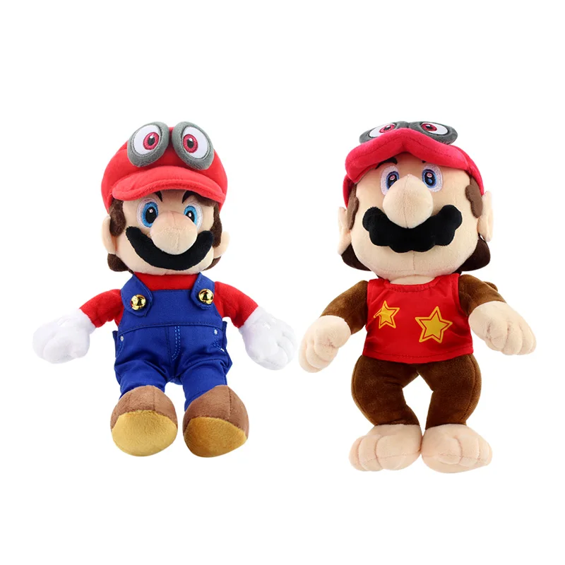 

2Styles Large Size Super Mario Bros Red Odyssey Cosplay Monkey Red eye Mario Plush Toys Soft Stuffed Dolls Gifts for children