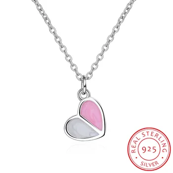 

925 Sterling Silver Necklace Ice Cream Heart Chain Necklace For Women Girl collares choker Good Friend Gift S-N225
