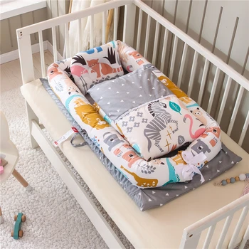 

Portable Baby Nest Bed with Quilt Blanket Infant Nursery Carrycot Co Sleeper Bed Cotton Crib for Newborn Babynest Bedding Set