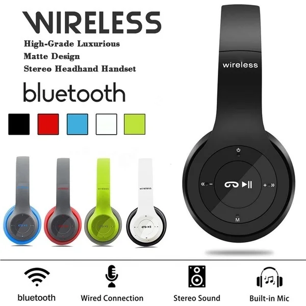 

Wireless Bluetooth4.1 Stereo Headphone 3.5mm Line HIFI Headphones Gaming Earphones Support MP3 TF Card With Mic For phone