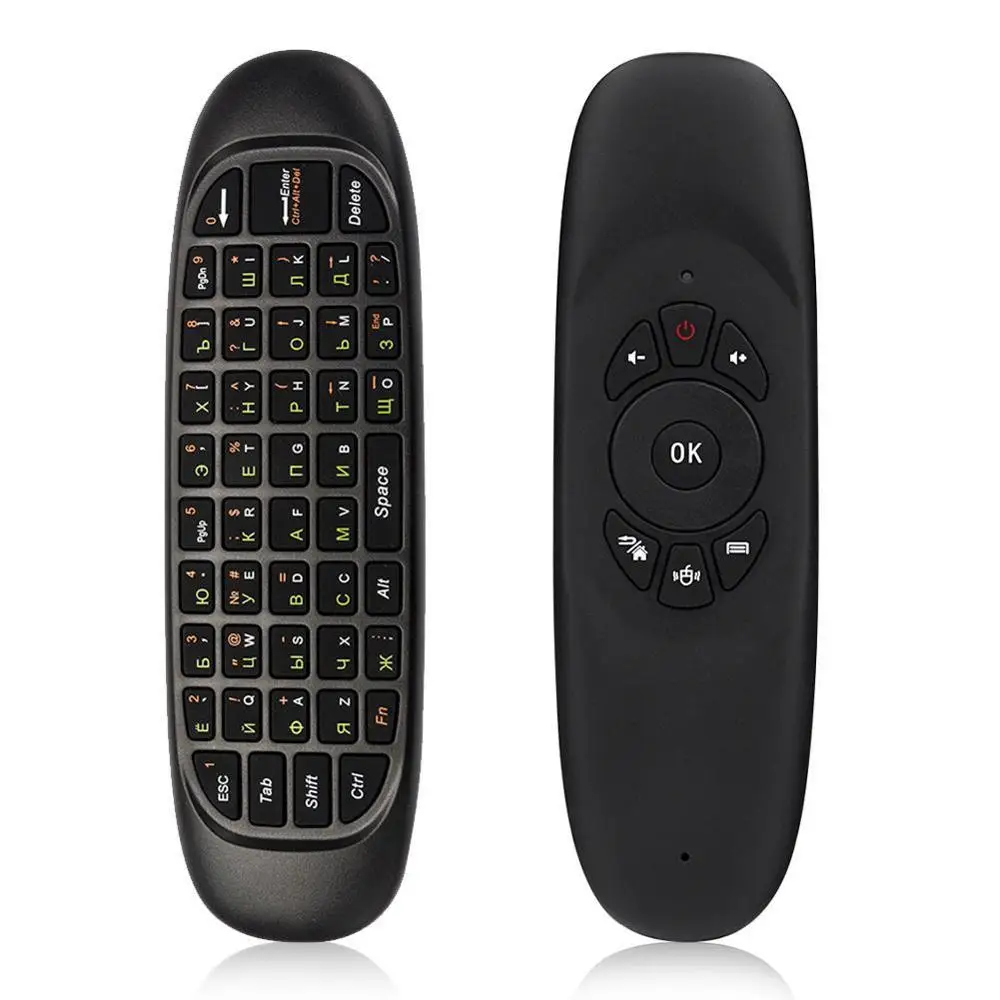 

G64 Russian Mini keyboard Air Mouse Gyroscope 2.4G USB Wireless rechargeable gaming C120 Smart remote control for android tv pc