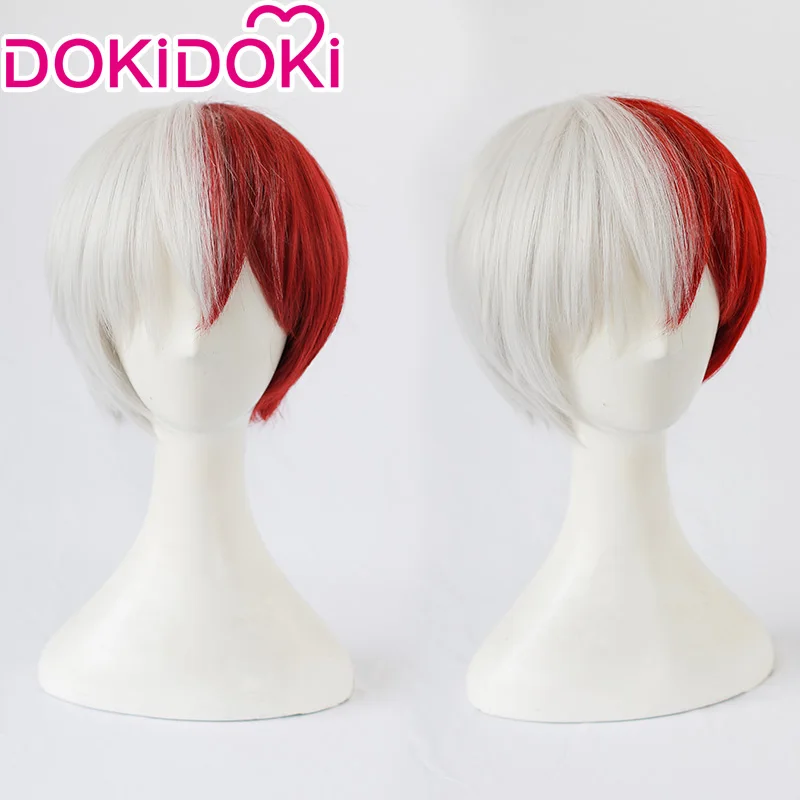 Парик DokiDoki из аниме парик для косплея My Hero Academia Todoroki Shoto красные и белые