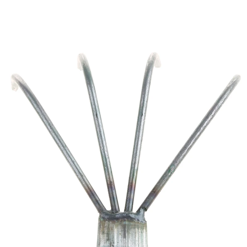 Agricultural Carbon Steel Four-toothed Tines Rake Small Handle Peanut Lawn Leaf Tweezers Garden Tools
