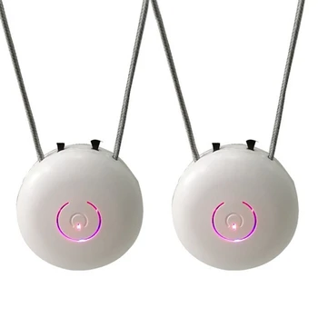 

2PCS Air Purifier Hanging Neck Air Purifier Portable Negative Ion Purifier Dual Carbon Brush with Power Indicator