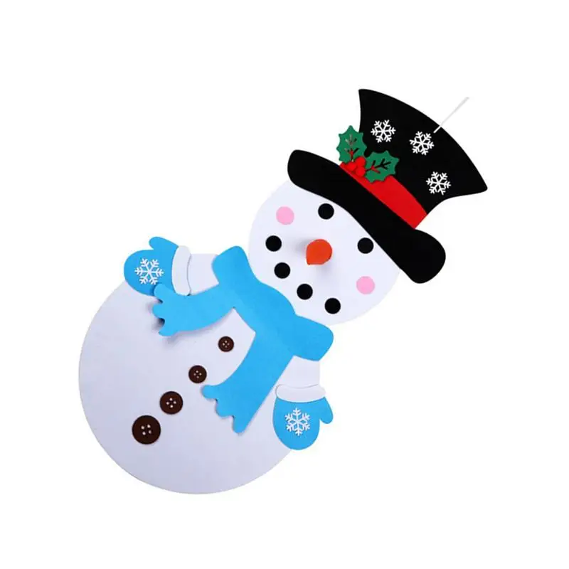 Lovely Xmas Gift for Kids Non-Woven Fabrics Felt Snowman Felt DIY Craft Funny Handcraft For Christmas Snowman Pendant Ornaments