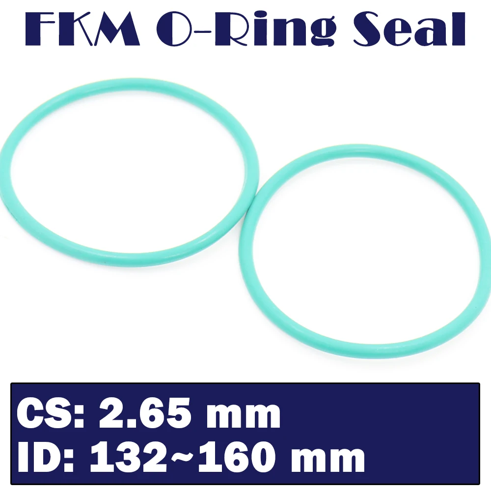 

CS2.65mm FKM Rubber Ring ID 132/136/140/145/150/155/160*2.65 mm 10PCS O-Ring Fluorine Gasket Oil seal Green ORing