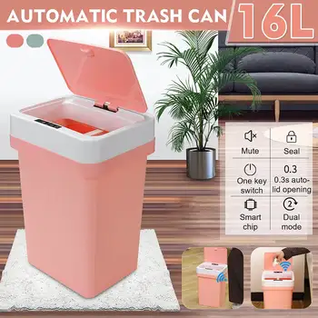 

Intelligent Auto SensorKitchen Trash Can 16L Waste Bin Toilet Touch Type Waste Bin Dustbin Bathroom Trash Bin Garbage Bucket