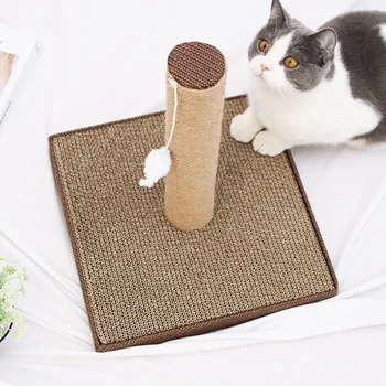 

Cat Teaser Toy Scratching Board Lint Sisal Column Wear-Resistant Corrugated Paper Vertical Type Chamfer Anti-CAT'S Paw Twine Cat