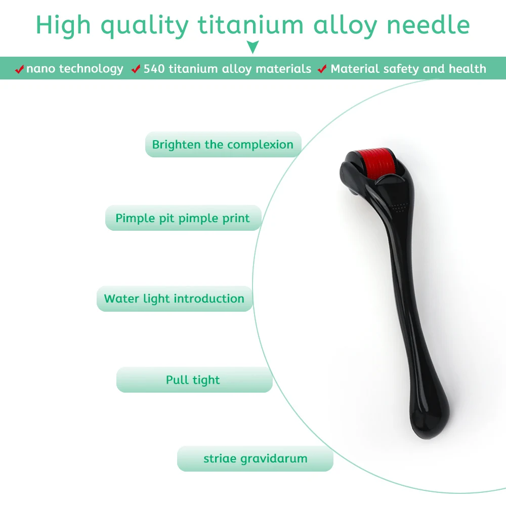 New Derma Roller 540 Needles Micro-needle Roller Medical Therapy Skin Care Tool 0.2/0.25/0.3mm Needle Length Face Massager