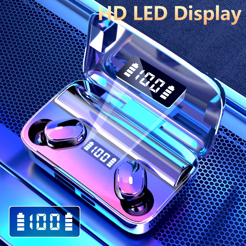 A9 Bluetooth V5 0 Headset True Wireless Headphones TWS in Ear Earbuds IPX7 HiFi Waterproof Earphones
