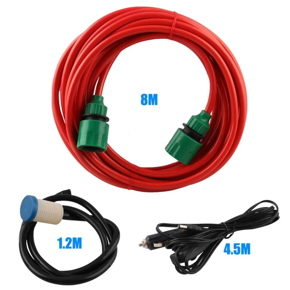 12V Portable High Pressure Washdown Deck Pump 100W Self-Priming Quick Car Cleaning Wash Pump Electrical Washer Kit