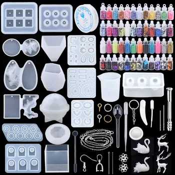 16 Styles Epoxy Casting Molds Set Silicone UV Casting Tools kits Resin Casting Molds For Jewelry making DIY Earring Findings