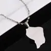 Stainless Steel Trendy French Guiana Map Pendant Necklaces Guyane Francaise Map Jewelry 6