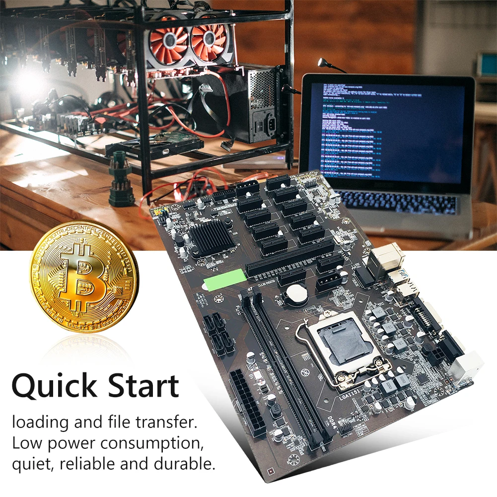 B250 BTC 12P материнская плата для майнинга 12X PCIE графическая карта DDR4 DIMM поддерживает