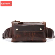 Aimeison поясная сумка из натуральной кожи, поясная сумка, сумка для телефона, сумка для путешествий, поясная сумка для мужчин, маленькая поясная сумка, кожаный чехол