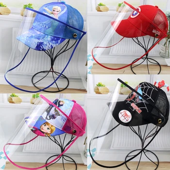 

Protective kids Hat anna elsa Kids Bucket Hat for Girls Boys Prevent Wind Sand Spittle Face Mask Kids Baseball Cap Child Hats