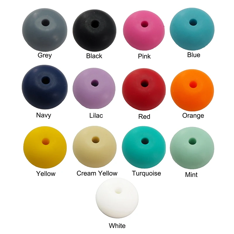 Chenkai 10PCS BPA Free 23*15MM Silicone Abacus Beads Teething Sensory Pacifier For DIY Infant Nursing Necklace Jewelry Gifts