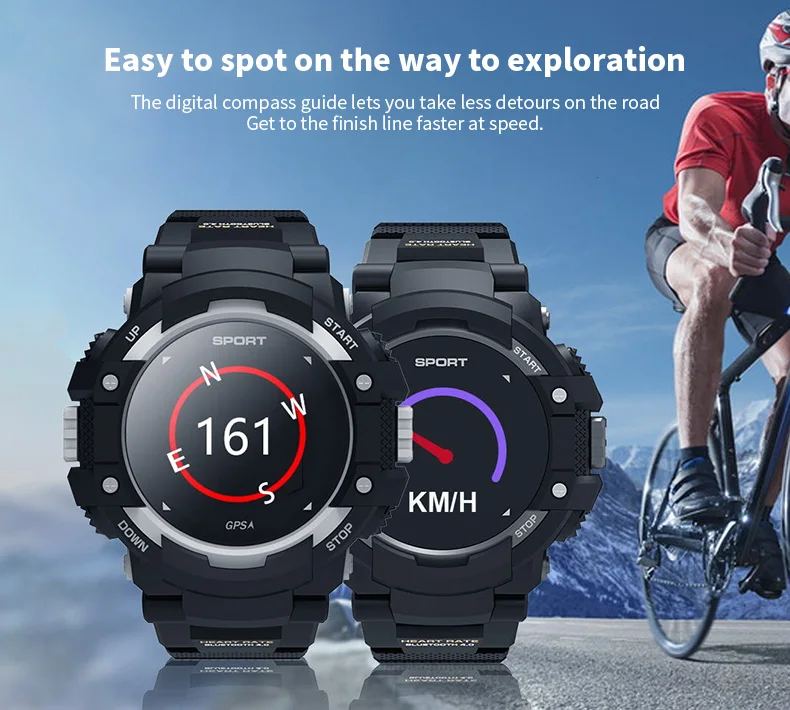 Bluetooth Смарт часы gps цветной экран температура мониторинг сердечного ритма спортивный браслет длинные 20 дней в режиме ожидания напоминание часы