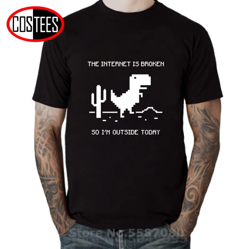 The Internet Is Broken так что я сейчас на улице футболка для мужчин повседневная без Wi Fi